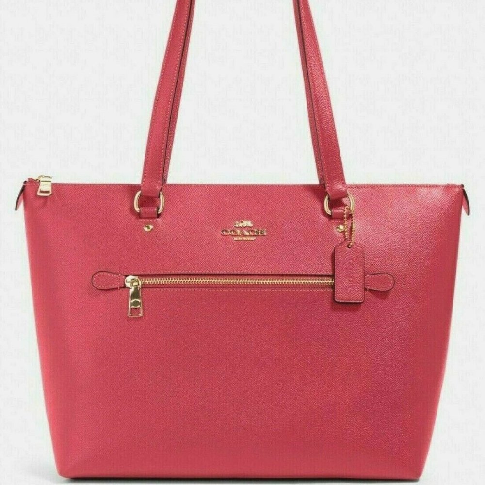 New Coach 79608 Gallery Tote Crossgrain Leather handbag Pink $328